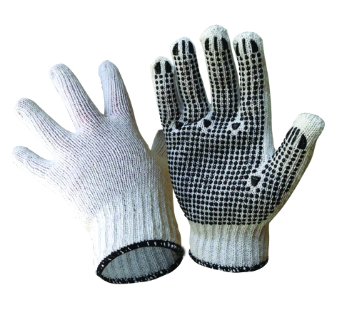 Armour Safety Products Ltd. - Polycotton Black Dot Glove – L