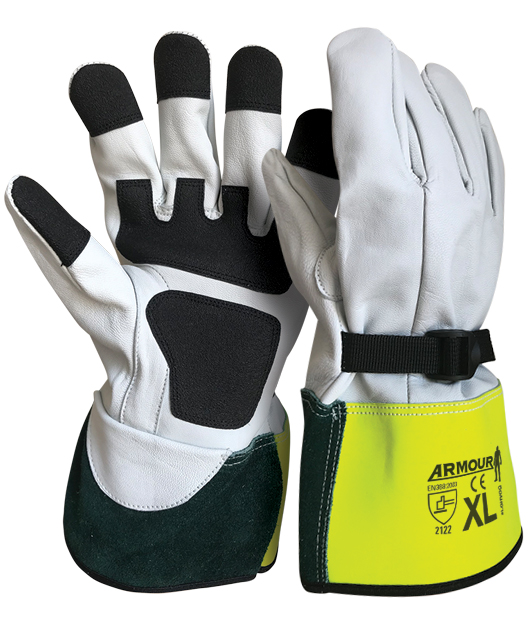 Armour Safety Products Ltd. - Armour Hi Voltage Leather Over Glove With Grip