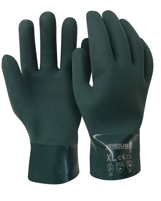 Armour Safety Products Ltd. - Green PVC Chemical Gauntlet Glove – 27cm