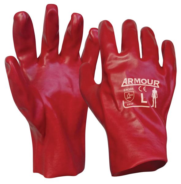 Armour Safety Products Ltd. - Red PVC Gauntlet Glove – 27cm