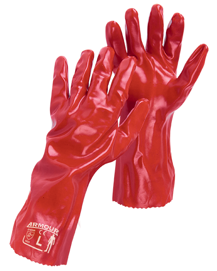 Armour Safety Products Ltd. - Red PVC Gauntlet Glove – 35cm